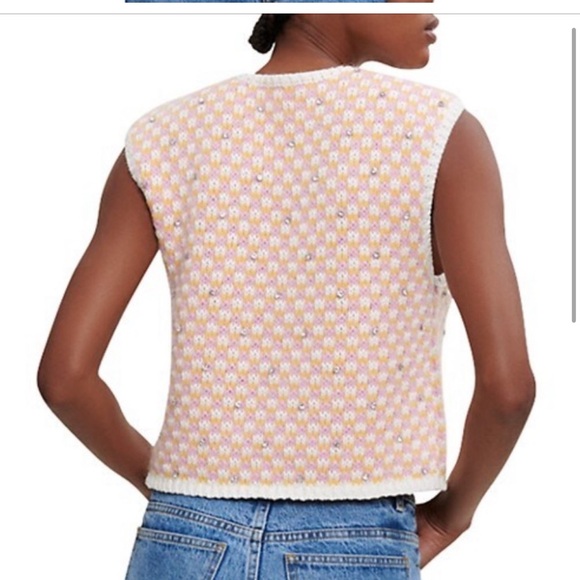 Women's White and Yellow Sleeveless Top - Picture 3 of 8